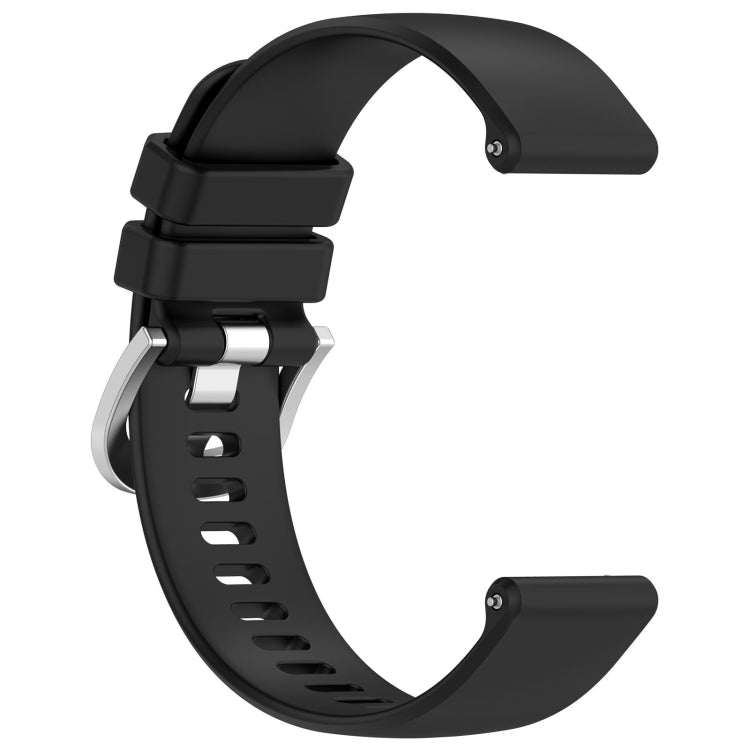 For Garmin Forerunner 158 / 55 Liquid Glossy Silver Buckle Silicone Watch Band(Black) - free shipping - PMC TechLife - Order now!