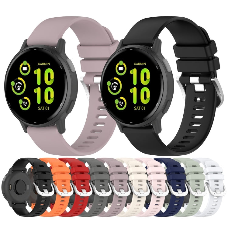 For Garmin Venu SQ2 Liquid Glossy Silver Buckle Silicone Watch Band(Dark Blue) - free shipping - PMC TechLife - Order now!