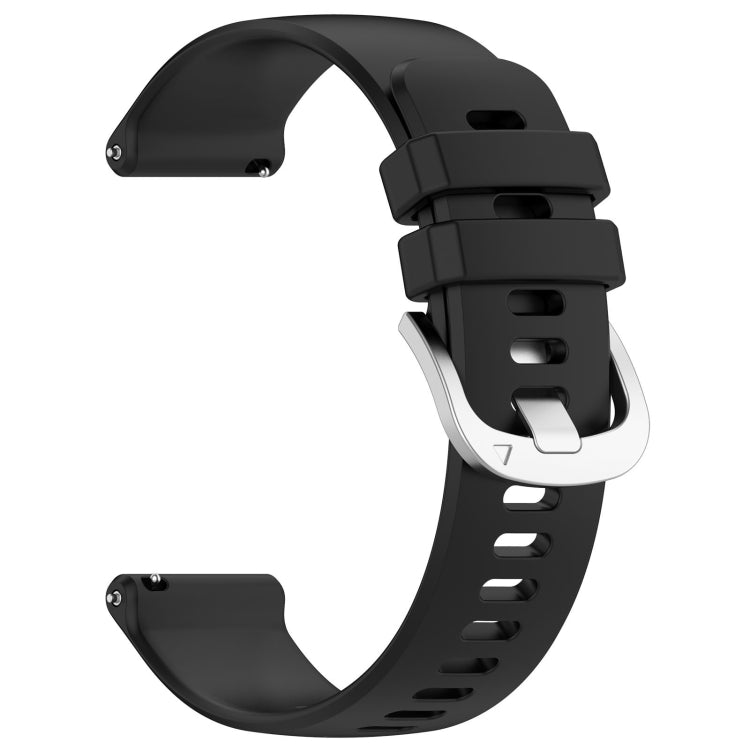 For Garmin Vivoactive 4S Liquid Glossy Silver Buckle Silicone Watch Band(Black) - free shipping - PMC TechLife - Order now!