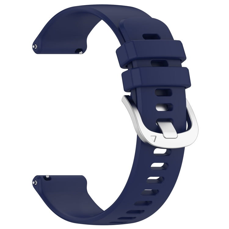 For Garmin Vivoactive 4S Liquid Glossy Silver Buckle Silicone Watch Band(Dark Blue) - free shipping - PMC TechLife - Order now!
