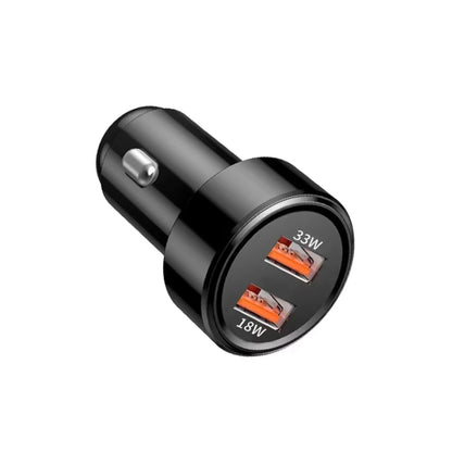 51W Dual Port QC3.0 USB 33W + 18W Fully Compatible Car Charger(Black) - Car Charger by PMC Jewellery | Online Shopping South Africa | PMC Jewellery | Buy Now Pay Later Mobicred