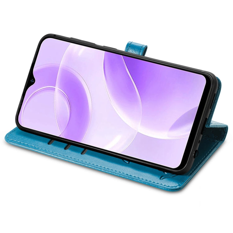 For Ulefone Note 15 Cat and Dog Embossed Leather Phone Case(Blue) - Ulefone Cases by PMC Jewellery | Online Shopping South Africa | PMC Jewellery | Buy Now Pay Later Mobicred