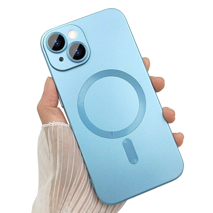 For iPhone 14 ENKAY MagSafe Matte TPU Phone Case with Lens Film(Dark Blue) - iPhone 14 Cases by ENKAY | Online Shopping South Africa | PMC TechLife