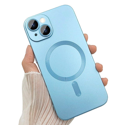 For iPhone 14 ENKAY MagSafe Matte TPU Phone Case with Lens Film(Dark Blue) - iPhone 14 Cases by ENKAY | Online Shopping South Africa | PMC Jewellery