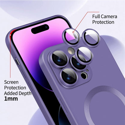 For iPhone 16 Plus ENKAY MagSafe Matte TPU Phone Case with Lens Film(Purple) - iPhone 16 Plus Cases by ENKAY | Online Shopping South Africa | PMC Jewellery | Buy Now Pay Later Mobicred