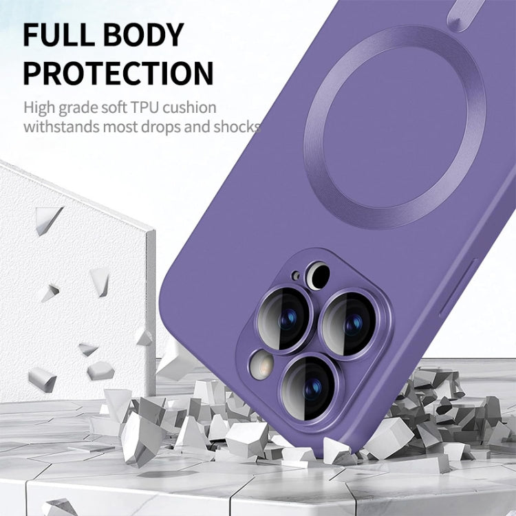 For iPhone 16 ENKAY MagSafe Matte TPU Phone Case with Lens Film(Purple) - iPhone 16 Cases by ENKAY | Online Shopping South Africa | PMC Jewellery | Buy Now Pay Later Mobicred