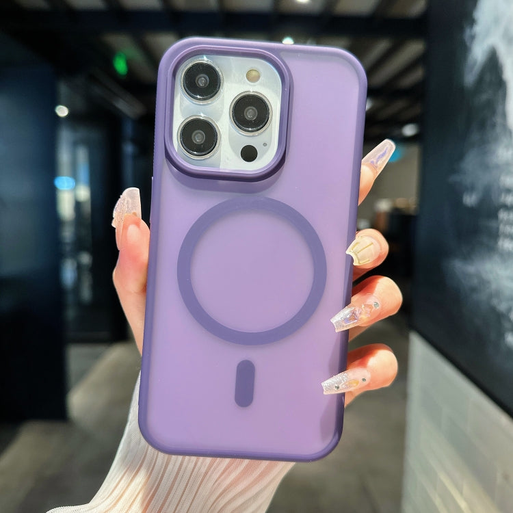 For iPhone 16 Pro Transparent TPU Hybrid PC Magsafe Phone Case(Purple) - iPhone 16 Pro Cases by PMC Jewellery | Online Shopping South Africa | PMC Jewellery | Buy Now Pay Later Mobicred