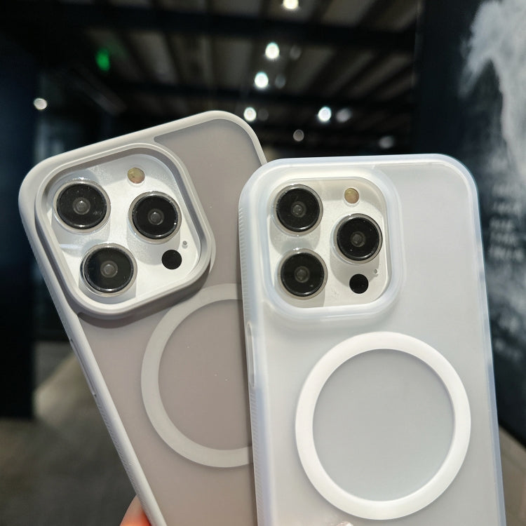 For iPhone 16 Transparent TPU Hybrid PC Magsafe Phone Case(White) - iPhone 16 Cases by PMC TechLife | Online Shopping South Africa | PMC TechLife | Buy Now Pay Later Mobicred
