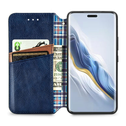 For Honor Magic6 Pro Cubic Grid Pressed Magnetic Leather Phone Case(Blue) - Honor Cases by PMC Jewellery | Online Shopping South Africa | PMC Jewellery | Buy Now Pay Later Mobicred