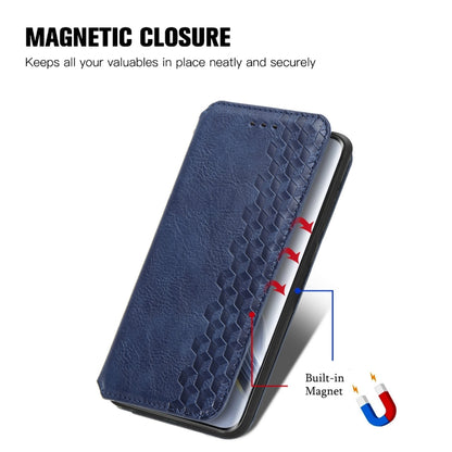 For Honor Magic6 Pro Cubic Grid Pressed Magnetic Leather Phone Case(Blue) - Honor Cases by PMC Jewellery | Online Shopping South Africa | PMC Jewellery | Buy Now Pay Later Mobicred