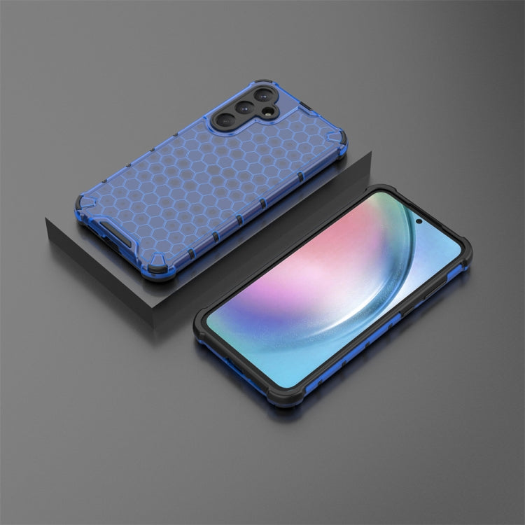 For Samsung Galaxy A55 Shockproof Honeycomb Phone Case(Blue) - Galaxy Phone Cases by PMC TechLife | Online Shopping South Africa | PMC TechLife | Buy Now Pay Later Mobicred