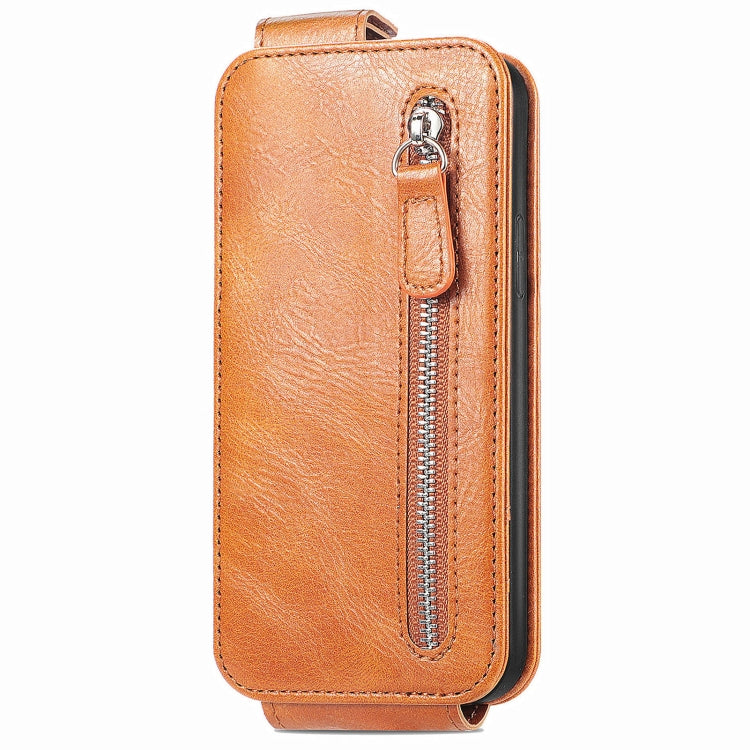 For Honor Magic6 Pro Zipper Wallet Vertical Flip Leather Phone Case(Brown) - Honor Cases by PMC Jewellery | Online Shopping South Africa | PMC Jewellery | Buy Now Pay Later Mobicred