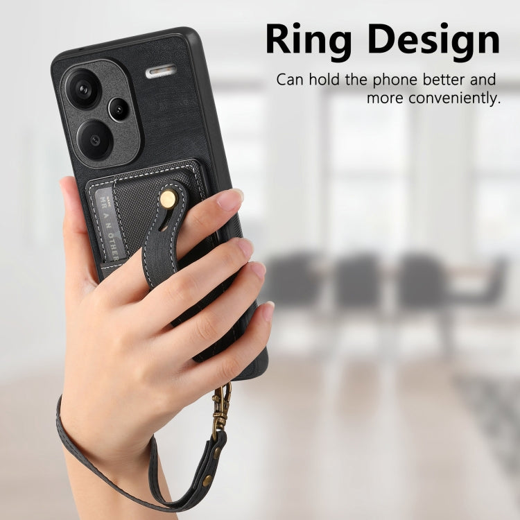 For Xiaomi Redmi Note 13 Pro+ Retro Cross Wristband Wallet Leather Back Phone Case(Black) - free shipping - PMC TechLife - Order now!