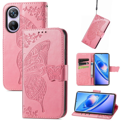 For Blackview A200 Pro Butterfly Love Flower Embossed Leather Phone Case(Pink) - More Brand by PMC Jewellery | Online Shopping South Africa | PMC Jewellery