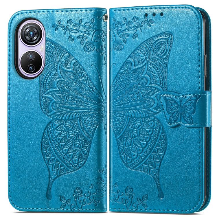 For Blackview A200 Pro Butterfly Love Flower Embossed Leather Phone Case(Blue) - More Brand by PMC Jewellery | Online Shopping South Africa | PMC Jewellery