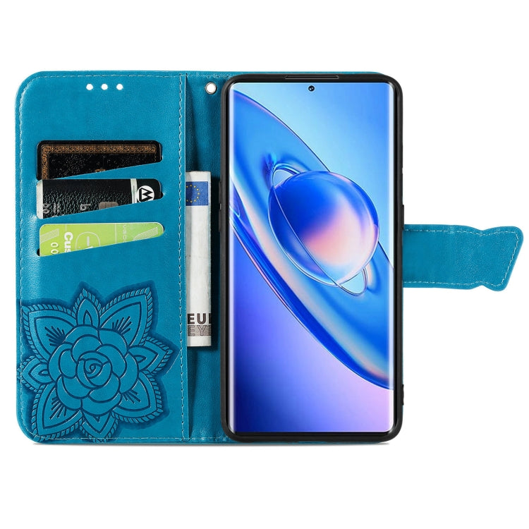 For Blackview A200 Pro Butterfly Love Flower Embossed Leather Phone Case(Blue) - More Brand by PMC Jewellery | Online Shopping South Africa | PMC Jewellery