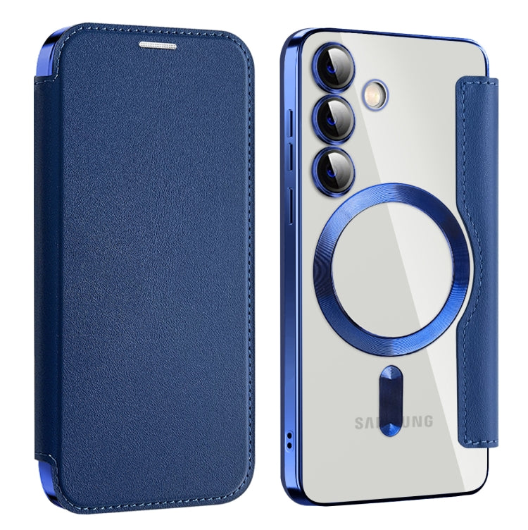 For Samsung Galaxy S25+ 5G Shield MagSafe RFID Anti-theft Leather Phone Case(Dark Blue) - Galaxy S25+ 5G Cases by PMC Jewellery | Online Shopping South Africa | PMC Jewellery | Buy Now Pay Later Mobicred