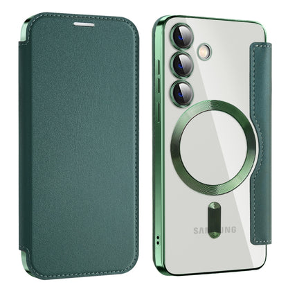 For Samsung Galaxy S25+ 5G Shield MagSafe RFID Anti-theft Leather Phone Case(Green) - Galaxy S25+ 5G Cases by PMC Jewellery | Online Shopping South Africa | PMC Jewellery | Buy Now Pay Later Mobicred