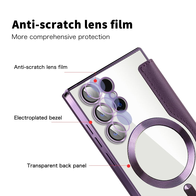 For Samsung Galaxy S25 Ultra 5G Shield MagSafe RFID Anti-theft Leather Phone Case(Purple) - Galaxy S25 Ultra 5G Cases by PMC Jewellery | Online Shopping South Africa | PMC Jewellery | Buy Now Pay Later Mobicred