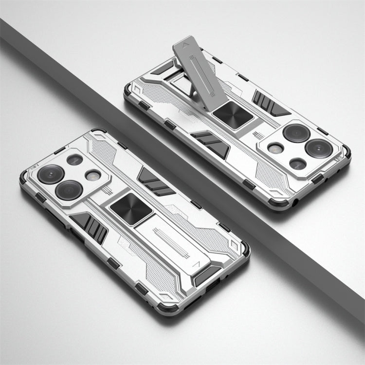 For Redmi Note 13 5G Supersonic Armor PC Hybrid TPU Phone Case(Silver) - Note 13 Cases by PMC TechLife | Online Shopping South Africa | PMC TechLife | Buy Now Pay Later Mobicred