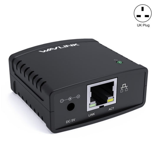 WAVLINK NU72P11 100Mbps Network Print Server USB 2.0 Network Printer Power Adapter(UK Plug) - Printer Accessories by WAVLINK | Online Shopping South Africa | PMC Jewellery | Buy Now Pay Later Mobicred