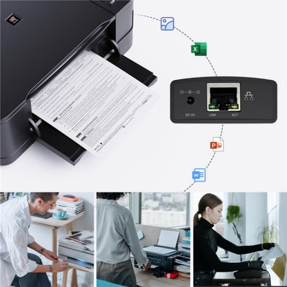 WAVLINK NU72P11 100Mbps Network Print Server USB 2.0 Network Printer Power Adapter(US Plug) - Printer Accessories by WAVLINK | Online Shopping South Africa | PMC Jewellery | Buy Now Pay Later Mobicred