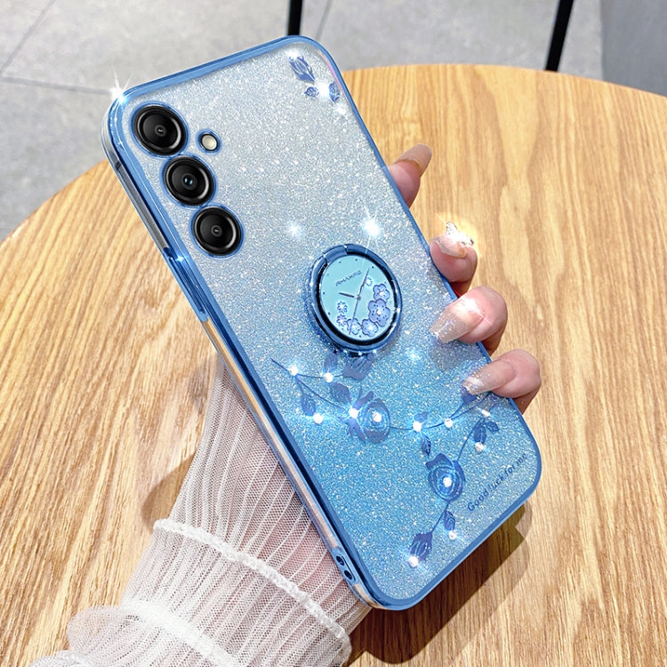 For Samsung Galaxy S25 Ultra 5G Gradient Glitter Immortal Flower Ring All-inclusive Phone Case(Blue) - Galaxy S25 Ultra 5G Cases by PMC Jewellery | Online Shopping South Africa | PMC Jewellery | Buy Now Pay Later Mobicred