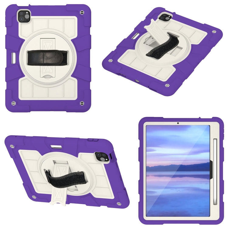 For iPad Air 11 2024 Silicone Hybrid PC Shockproof Tablet Case with Shoulder Strap(Catharanthus Roseus) - iPad Air 11 2024 Cases by PMC TechLife | Online Shopping South Africa | PMC TechLife | Buy Now Pay Later Mobicred