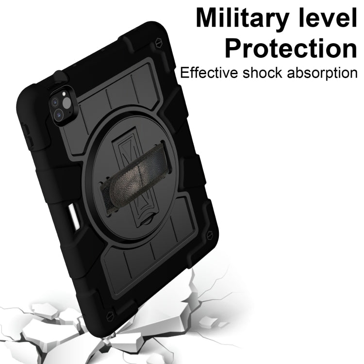 For iPad Air 11 2025 / 2024 Silicone Hybrid PC Shockproof Tablet Case with Shoulder Strap(Black) - iPad Air 11 2025 / 2024 Cases by PMC TechLife | Online Shopping South Africa | PMC TechLife | Buy Now Pay Later Mobicred