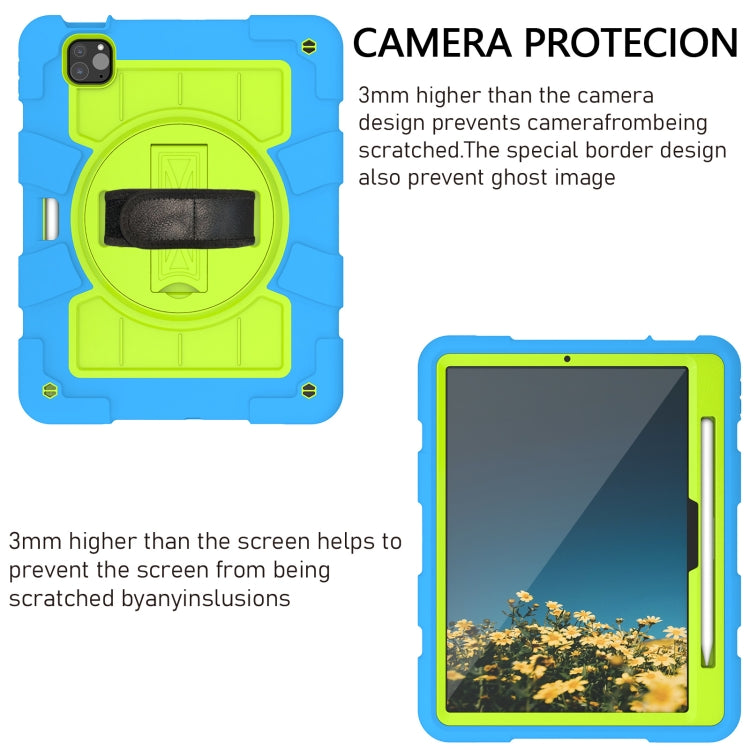 For iPad Air 11 2024 Silicone Hybrid PC Shockproof Tablet Case with Shoulder Strap(Bluish-Green) - iPad Air 11 2024 Cases by PMC TechLife | Online Shopping South Africa | PMC TechLife | Buy Now Pay Later Mobicred