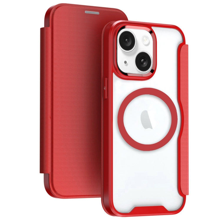 For iPhone 15 Plus MagSafe RFID Blocking Adsorption Flip Leather Phone Case(Red) - iPhone 15 Plus Cases by PMC TechLife | Online Shopping South Africa | PMC TechLife