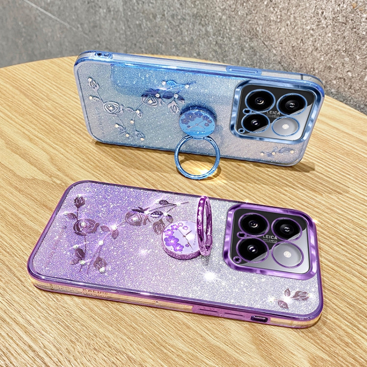 For Xiaomi 14 Gradient Glitter Immortal Flower Ring All-inclusive Phone Case(Pink) - 14 Pro Cases by PMC TechLife | Online Shopping South Africa | PMC TechLife | Buy Now Pay Later Mobicred