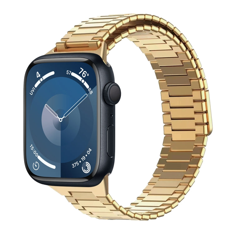 For Apple Watch Series 9 45mm Bamboo Magnetic Stainless Steel Metal Watch Strap(Gold) - Watch Bands by PMC Jewellery | Online Shopping South Africa | PMC Jewellery