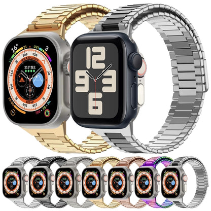 For Apple Watch Series 9 41mm Bamboo Magnetic Stainless Steel Metal Watch Strap(Rose Gold) - Watch Bands by PMC Jewellery | Online Shopping South Africa | PMC Jewellery