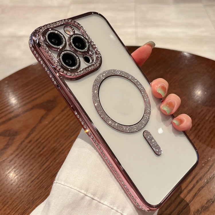 For iPhone 14 Pro Diamond Plated MagSafe TPU Phone Case(Pink) - iPhone 14 Pro Cases by PMC TechLife | Online Shopping South Africa | PMC TechLife | Buy Now Pay Later Mobicred