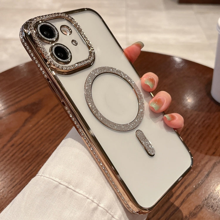 For iPhone 12 Diamond Gradient Plated MagSafe TPU Phone Case(Gold) - iPhone 12 / 12 Pro Cases by PMC TechLife | Online Shopping South Africa | PMC TechLife