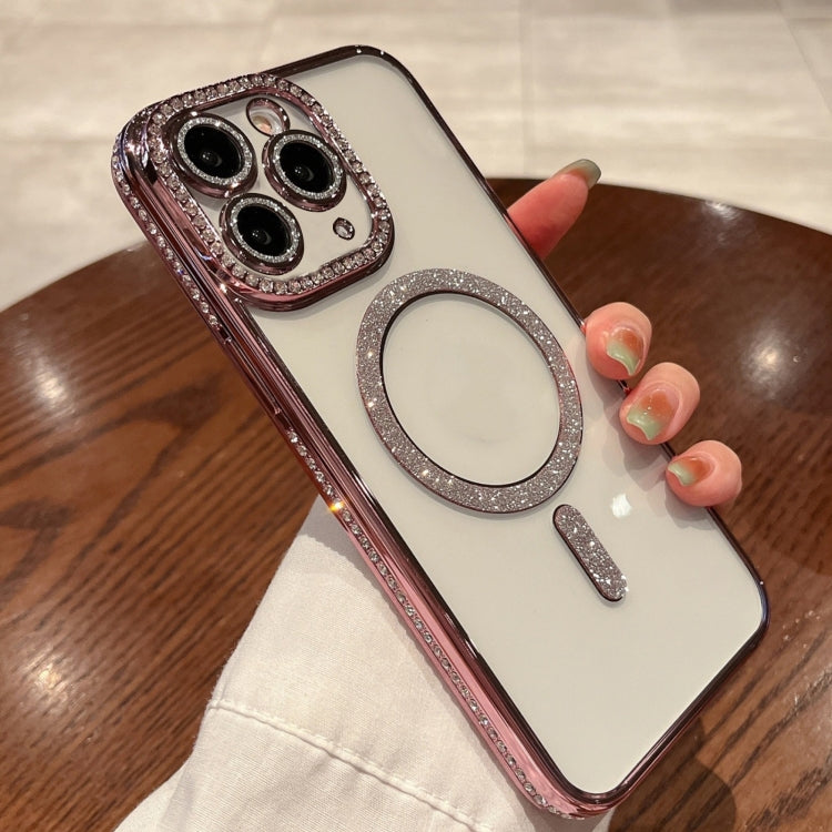 For iPhone 16 Pro Diamond Plated MagSafe TPU Phone Case(Pink) - iPhone 16 Pro Cases by PMC TechLife | Online Shopping South Africa | PMC TechLife | Buy Now Pay Later Mobicred
