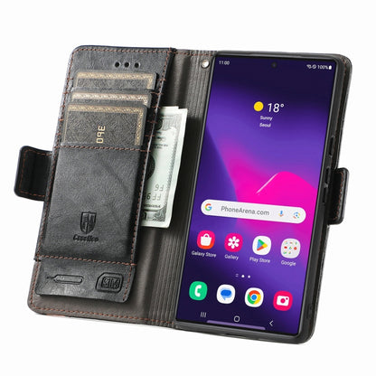 For Samsung Galaxy S25 Ultra 5G CaseNeo Splicing Dual Magnetic Buckle Leather Phone Case(Black) - Galaxy S25 Ultra 5G Cases by CaseNeo | Online Shopping South Africa | PMC Jewellery | Buy Now Pay Later Mobicred