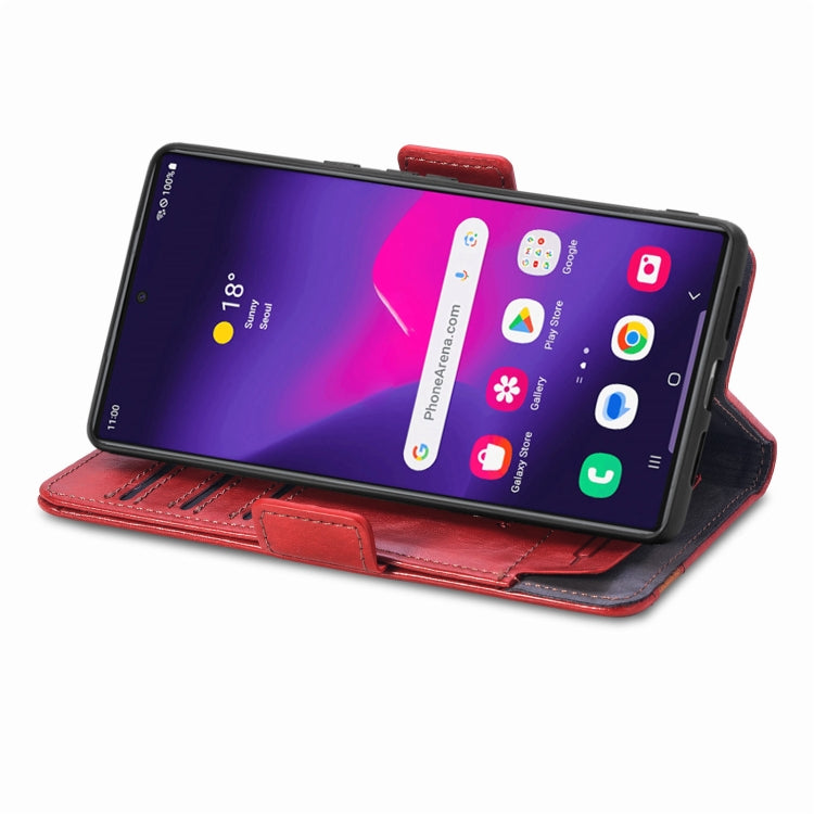 For Samsung Galaxy S25 Ultra 5G CaseNeo Splicing Dual Magnetic Buckle Leather Phone Case(Red) - Galaxy S25 Ultra 5G Cases by CaseNeo | Online Shopping South Africa | PMC Jewellery | Buy Now Pay Later Mobicred