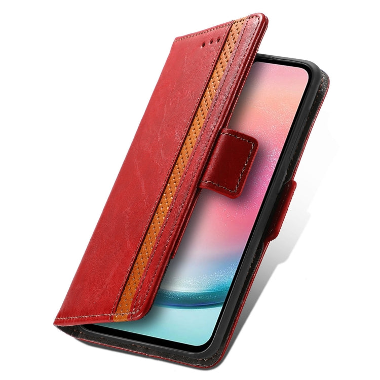 For Samsung Galaxy S25 Ultra 5G CaseNeo Splicing Dual Magnetic Buckle Leather Phone Case(Red) - Galaxy S25 Ultra 5G Cases by CaseNeo | Online Shopping South Africa | PMC Jewellery | Buy Now Pay Later Mobicred