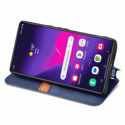 For Samsung Galaxy S25 Ultra 5G Cubic Grid Pressed Magnetic Leather Phone Case(Blue) - Galaxy S25 Ultra 5G Cases by PMC Jewellery | Online Shopping South Africa | PMC Jewellery | Buy Now Pay Later Mobicred