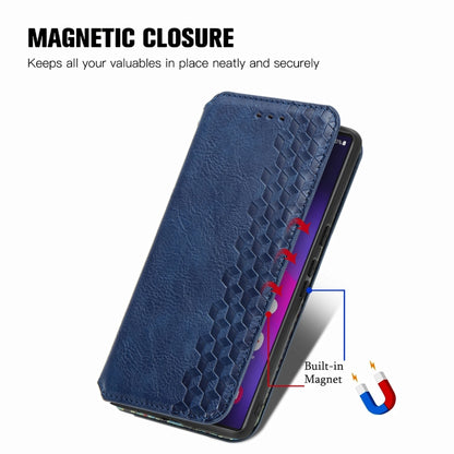 For Samsung Galaxy S25 Ultra 5G Cubic Grid Pressed Magnetic Leather Phone Case(Blue) - Galaxy S25 Ultra 5G Cases by PMC Jewellery | Online Shopping South Africa | PMC Jewellery | Buy Now Pay Later Mobicred