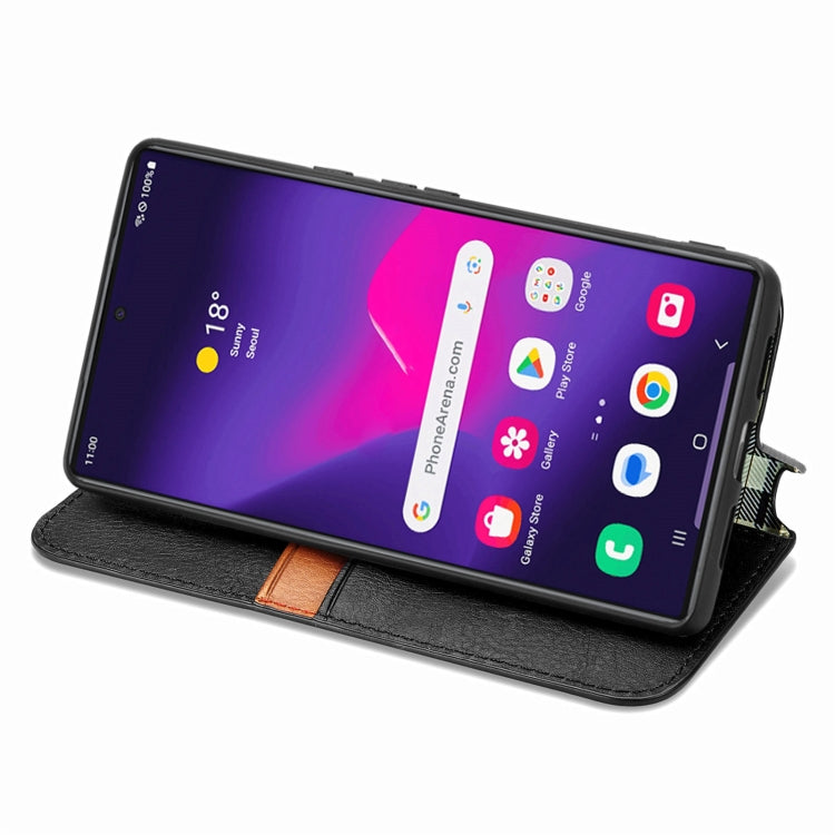 For Samsung Galaxy S25 Ultra 5G Cubic Grid Pressed Magnetic Leather Phone Case(Black) - Galaxy S25 Ultra 5G Cases by PMC Jewellery | Online Shopping South Africa | PMC Jewellery | Buy Now Pay Later Mobicred