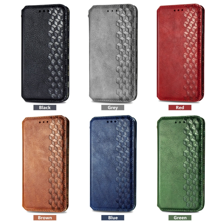 For Samsung Galaxy S25 5G Cubic Grid Pressed Magnetic Leather Phone Case(Red) - Galaxy S25 5G Cases by PMC Jewellery | Online Shopping South Africa | PMC Jewellery | Buy Now Pay Later Mobicred