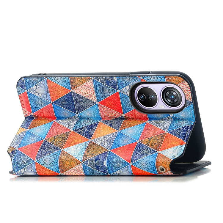 For Blackview A200 Pro CaseNeo Colorful Magnetic Leather Phone Case(Rhombus Mandala) - More Brand by PMC Jewellery | Online Shopping South Africa | PMC Jewellery