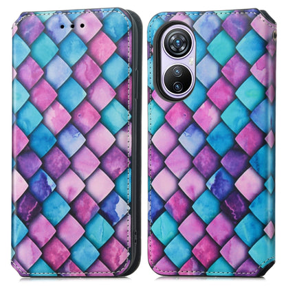 For Blackview A200 Pro CaseNeo Colorful Magnetic Leather Phone Case(Purple Scales) - More Brand by PMC Jewellery | Online Shopping South Africa | PMC Jewellery