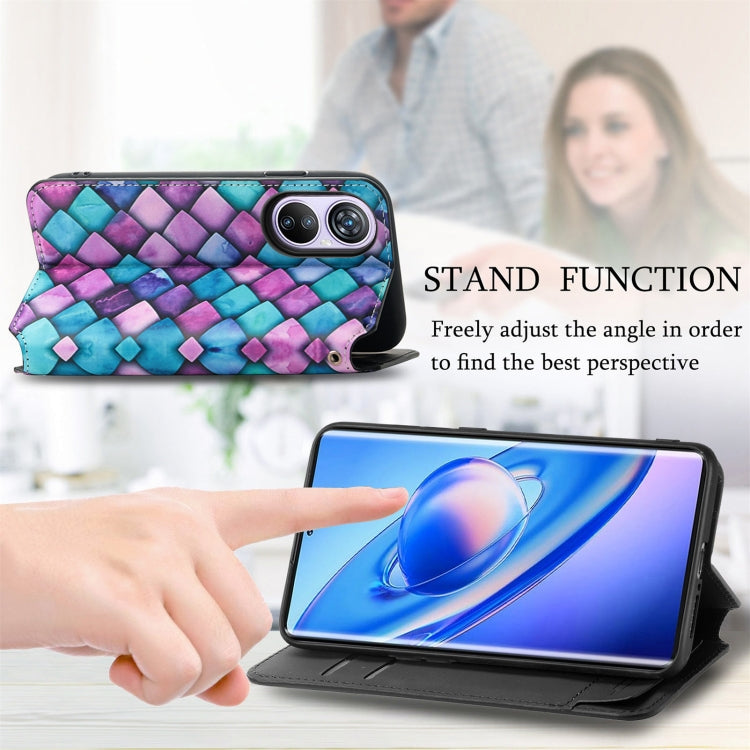 For Blackview A200 Pro CaseNeo Colorful Magnetic Leather Phone Case(Purple Scales) - More Brand by PMC Jewellery | Online Shopping South Africa | PMC Jewellery