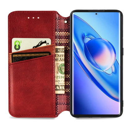 For Blackview A200 Pro Cubic Grid Pressed Magnetic Leather Phone Case(Red) - More Brand by PMC Jewellery | Online Shopping South Africa | PMC Jewellery