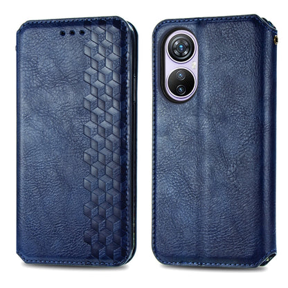 For Blackview A200 Pro Cubic Grid Pressed Magnetic Leather Phone Case(Blue) - More Brand by PMC Jewellery | Online Shopping South Africa | PMC Jewellery