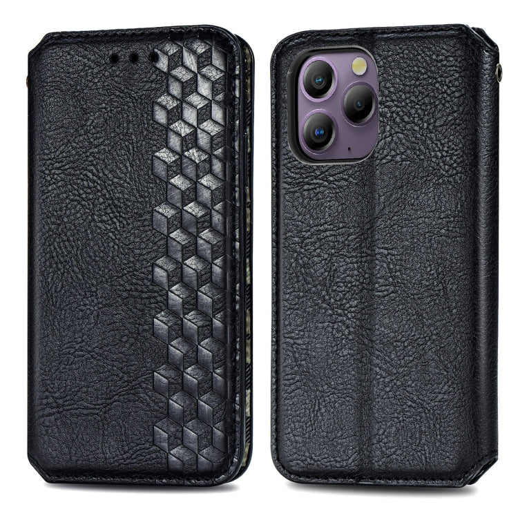 For Blackview A96 Cubic Grid Pressed Magnetic Leather Phone Case(Black) - More Brand by PMC TechLife | Online Shopping South Africa | PMC TechLife